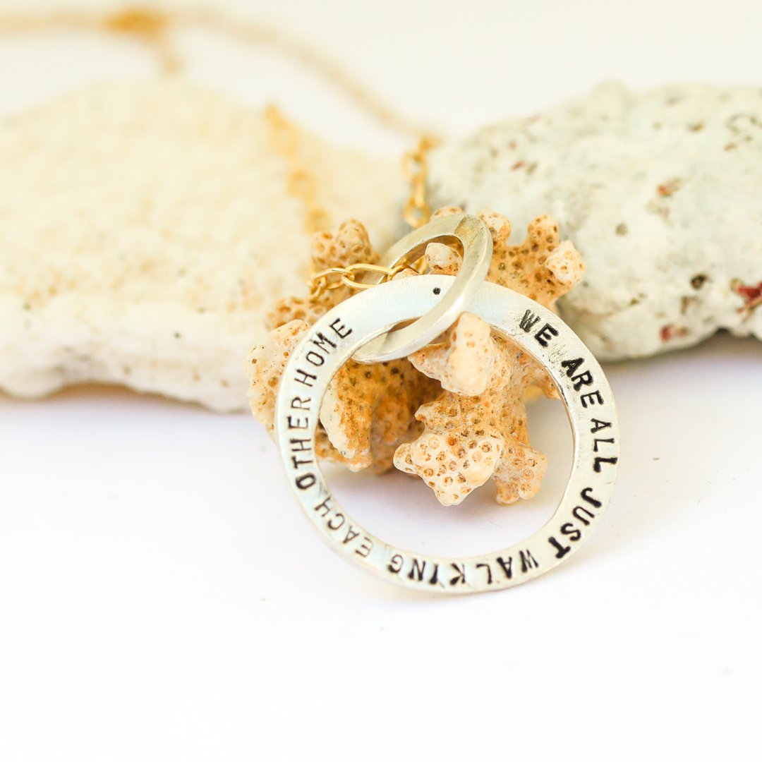 Ram Dass Message Circle Necklace