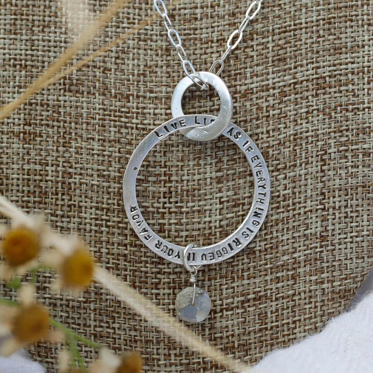 Ram Dass Message Circle Necklace