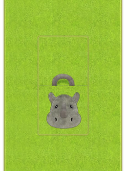 Plush Rhino case with attached blanket inside