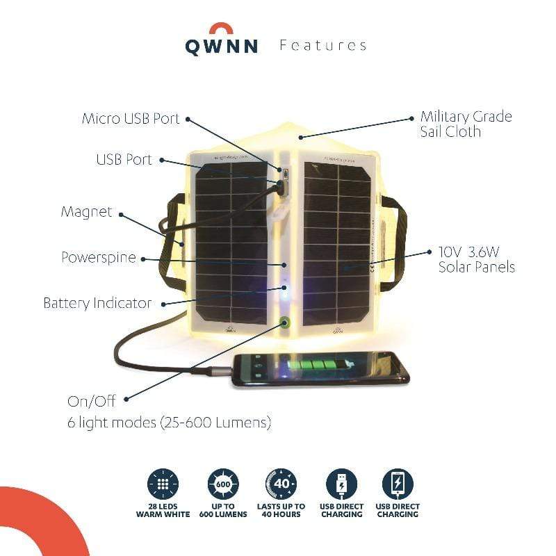 Solar-Powered Light + Power Bank: Solar QWNN