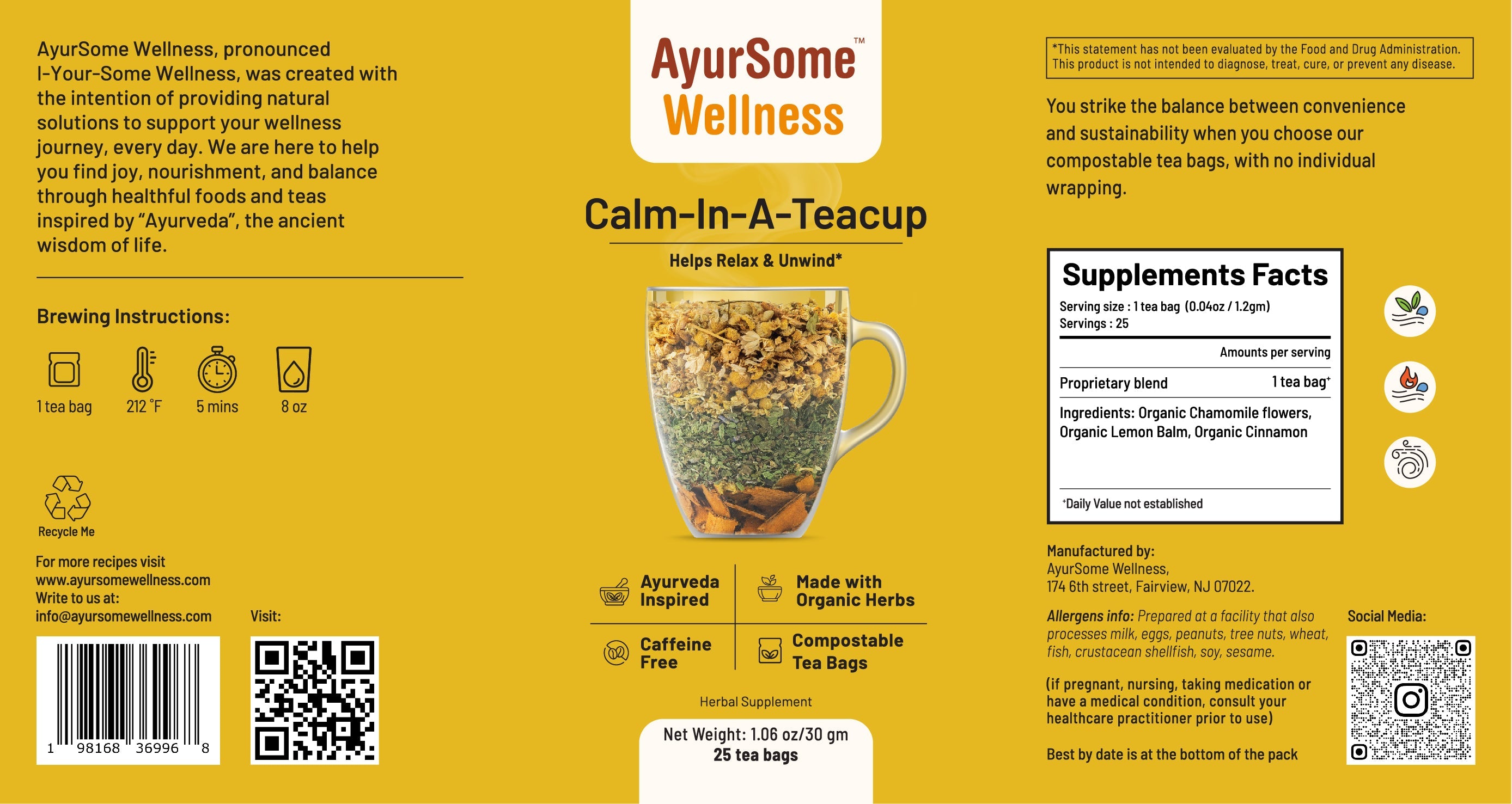 Calm-In-A-Teacup | Organic Chamomile Tea blend