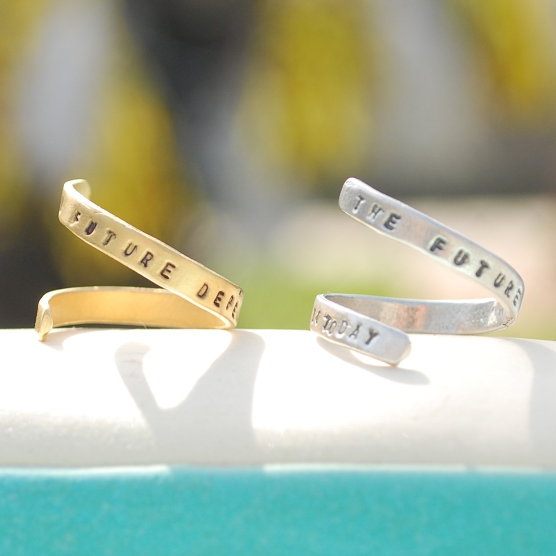 "The future depends on what you do today." - Mahatma Gandhi wrap ring