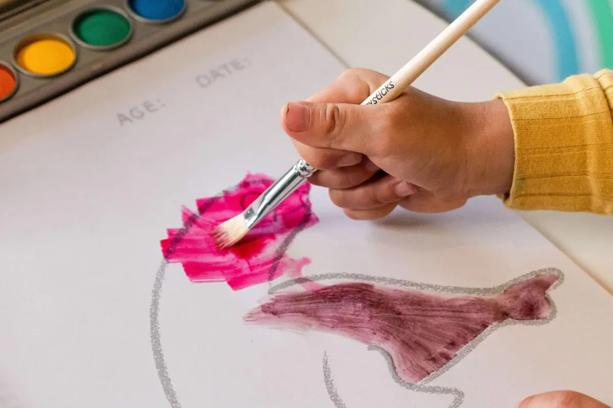Watercolor Paints & Coloring Book Set