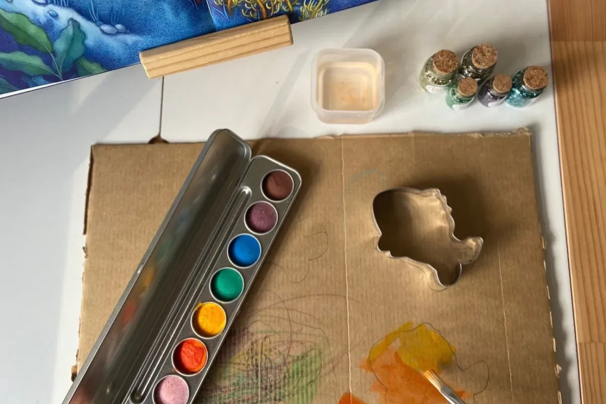 Watercolor Paints & Coloring Book Set