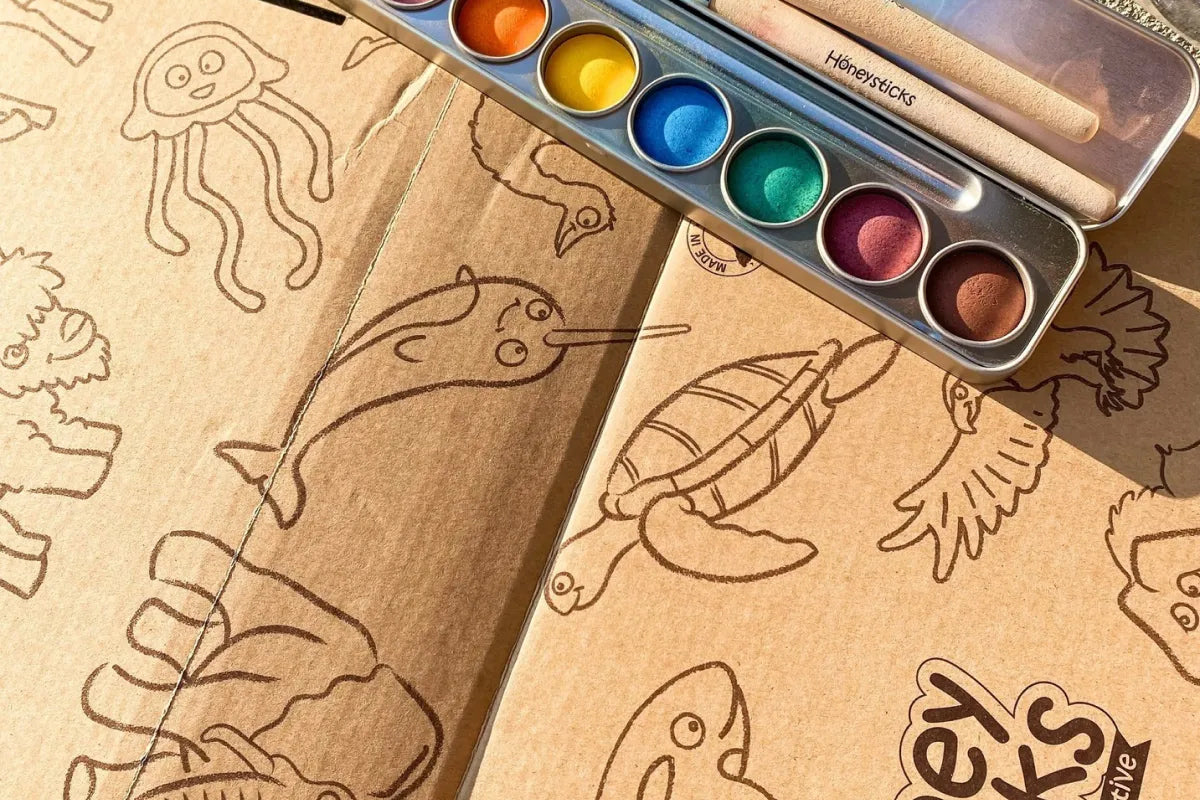 Watercolor Paints & Coloring Book Set