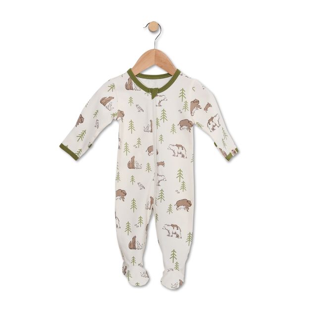 Wilderness printed footie in eco-friendly fabric