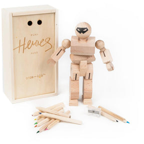Playhard Heroes Wooden Action Figure DIY Coloring Kit