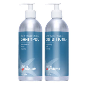 Refillable Vegan Shampoo + Conditioner Set 16oz