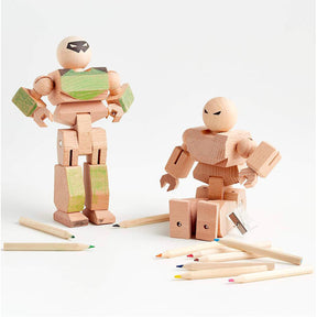 Playhard Heroes Wooden Action Figure DIY Coloring Kit - 2pc