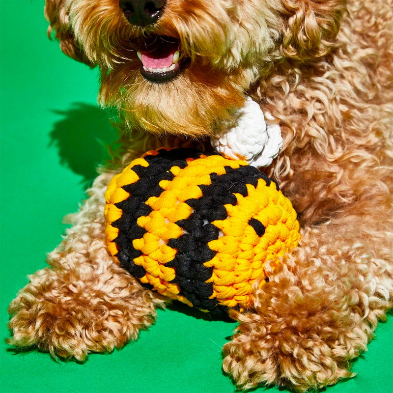 Hand Crochet Bumble Bee Dog Toy