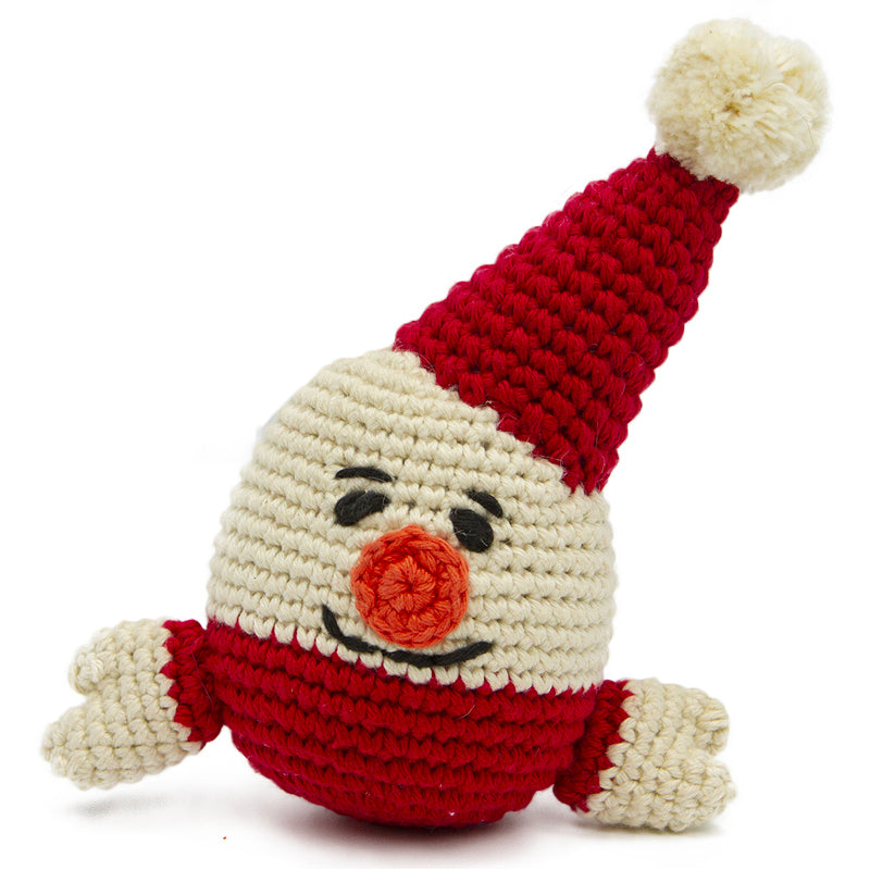 Hand Crochet Snowman Dog Toy