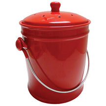 Ceramic Compost Crock RED