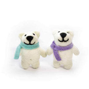 Happy Bears Wool Ornaments 2pk