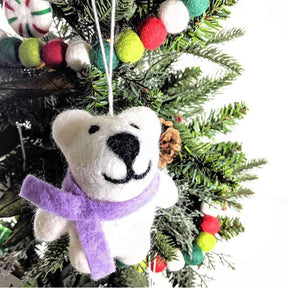 Happy Bears Wool Ornaments 2pk