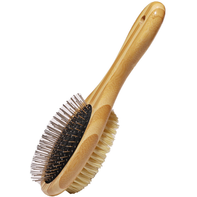 Double-Sided Bamboo Dog Brush