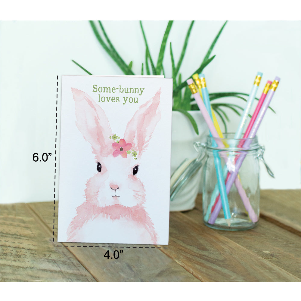 Pink Bunny Easter Cards 12pk