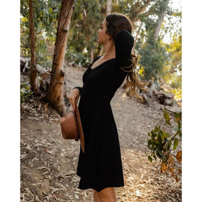 Black Fit + Flare Midi Dress - XL