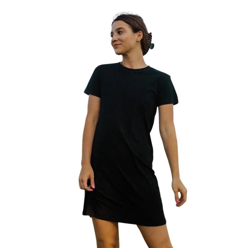Black T-Shirt Dress - S
