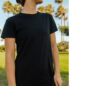 Black T-Shirt Dress - L