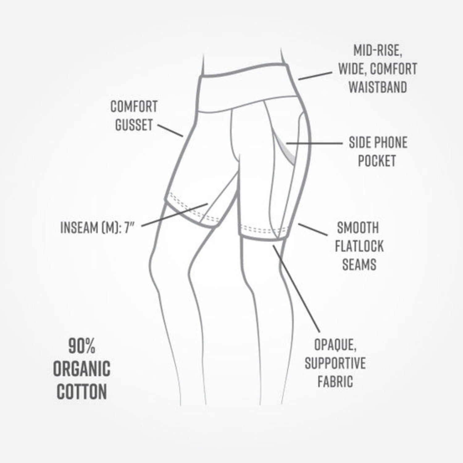 Organic Cotton - Blackout Leggings - Short