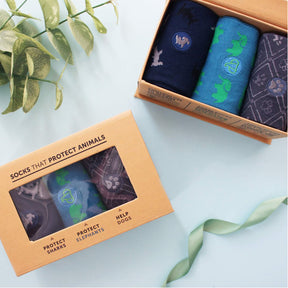 Socks that Protect Animals Gift Box 3 Pack