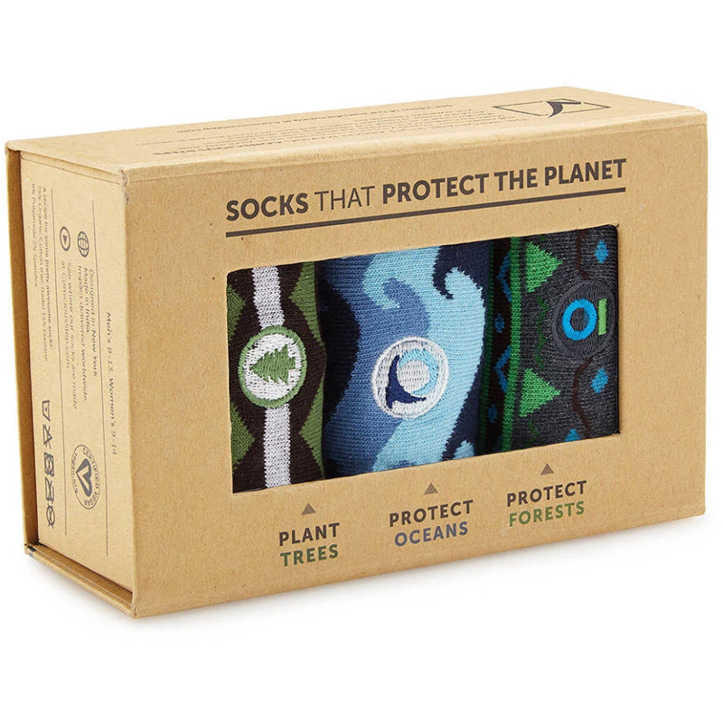 Socks that Protect the Planet Gift Box 3 Pack