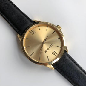 Mindful Upcycled Leather Watch Gold Face