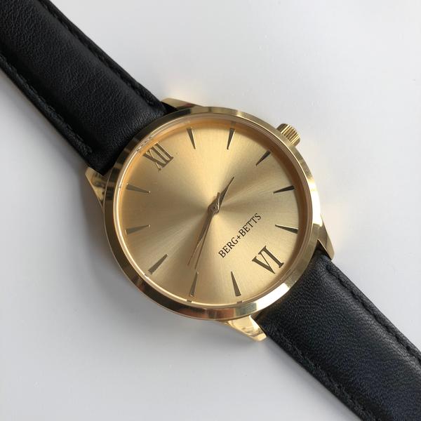 Mindful Upcycled Gold Leather Watch