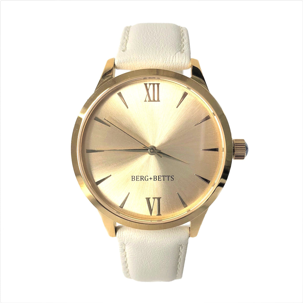 Leather band gold face watches shop