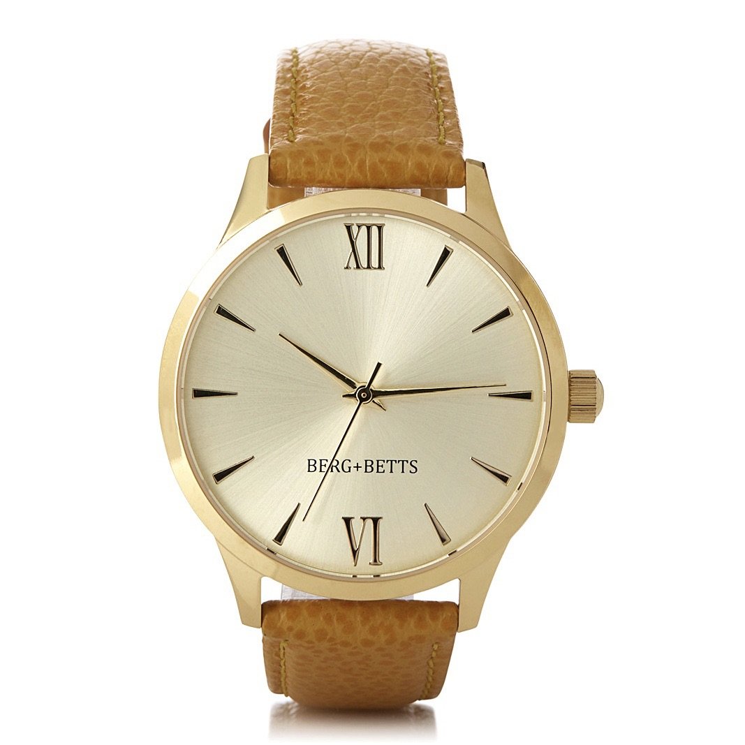 Mindful Upcycled Gold Leather Watch