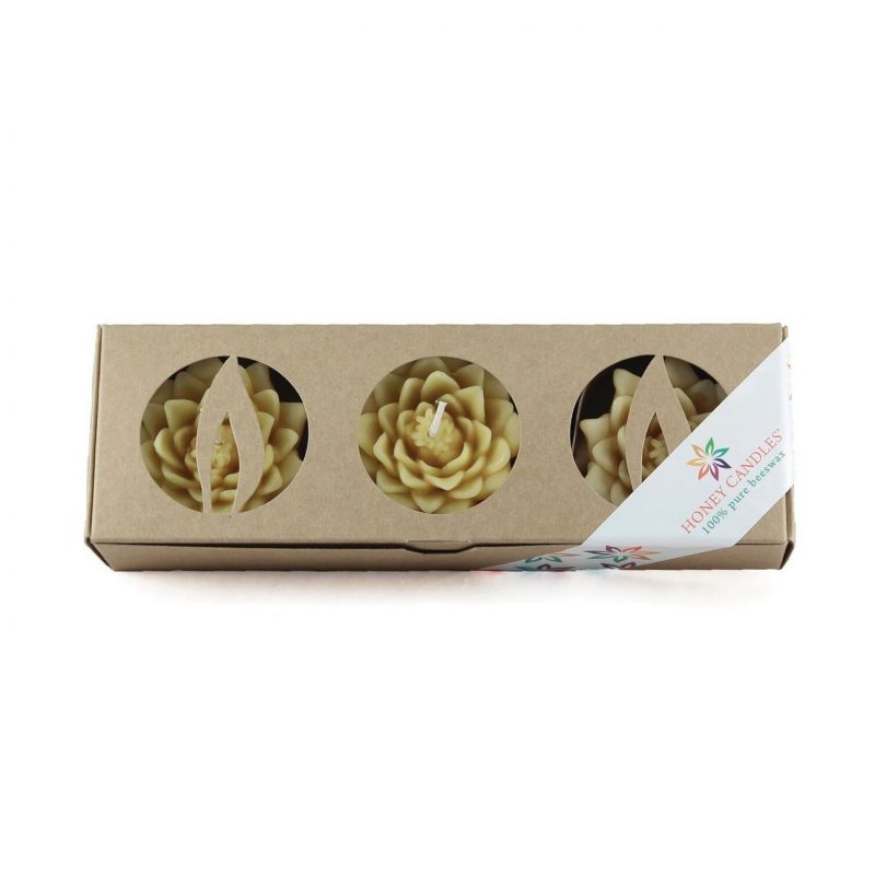 Floating Lotus Blossoms Pure Beeswax Candles