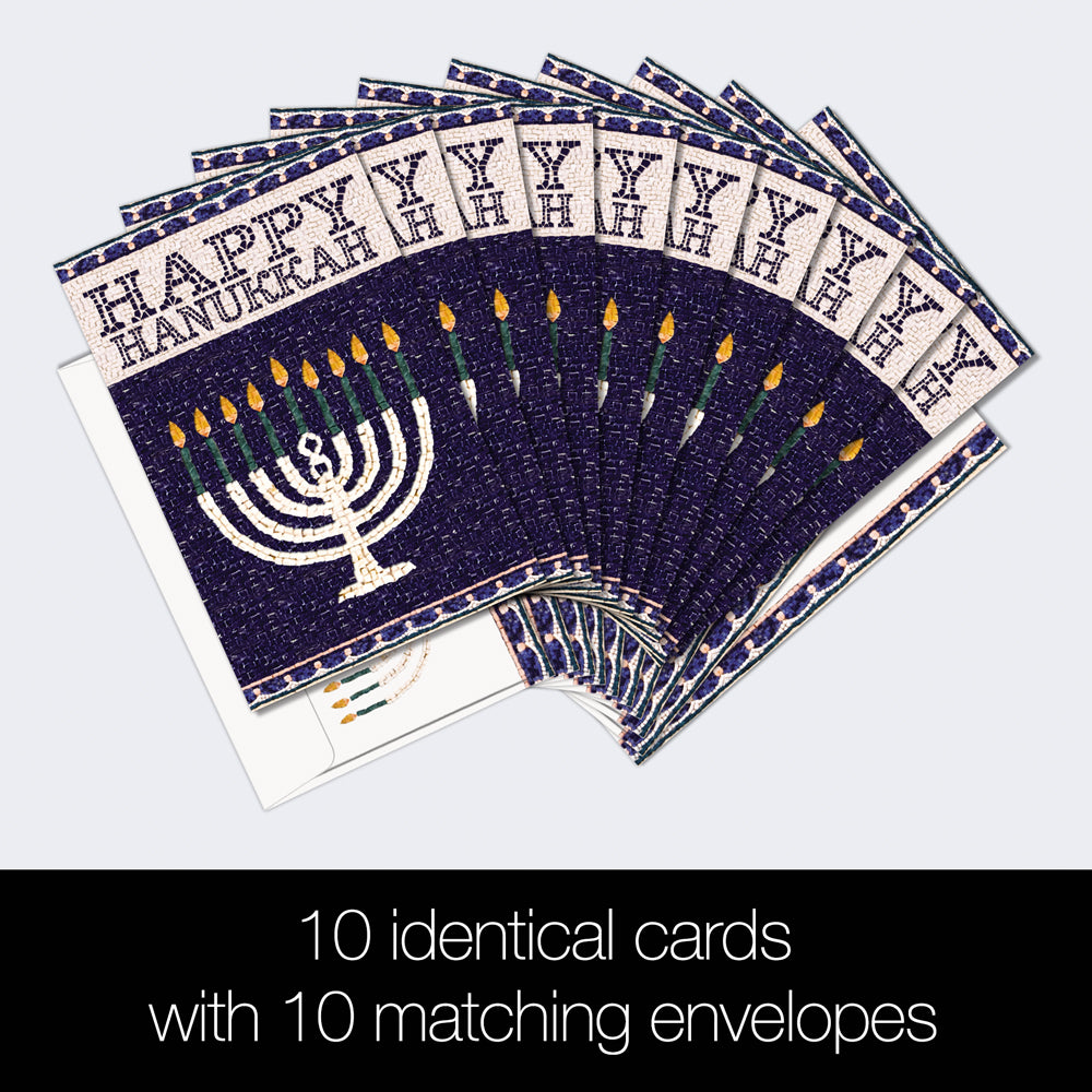 Jerusalem Mosaic Hanukkah Greeting Card Set 10pk