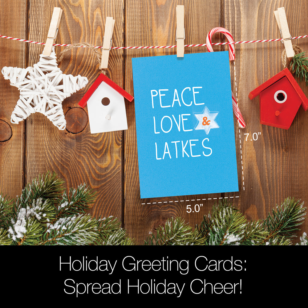 Peace and Latkes Hanukkah Greeting Card Set 10pk