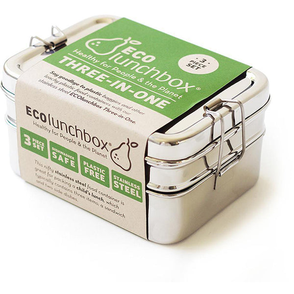 ECOlunchbox 3-in-1 Classic Stainless Steel Lunchbox | EarthHero