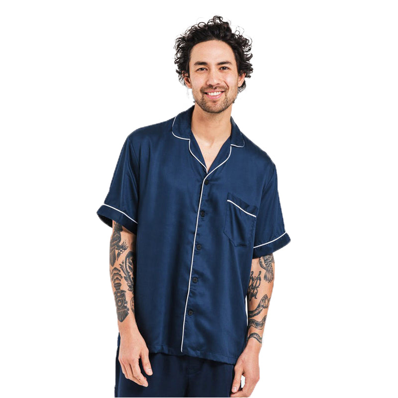 Men's Bamboo Lyocell Short Sleeve Pajama Shirt