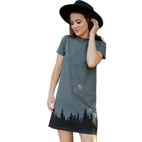 Forest Flow T-Shirt Dress - XS