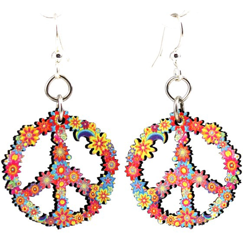 Blossom Peace Wooden Earrings