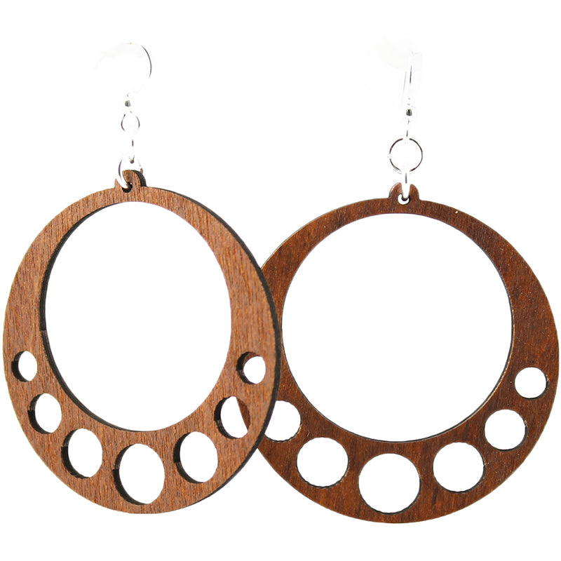 Hanging Circle Wooden Earrings