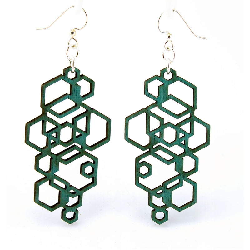 Hexagon Wooden Earrings