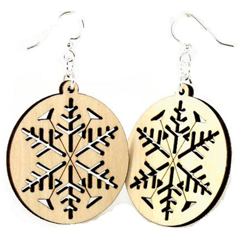 Snowflake Wooden Earrings