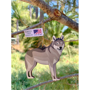 Grey Wolf Holiday Ornament