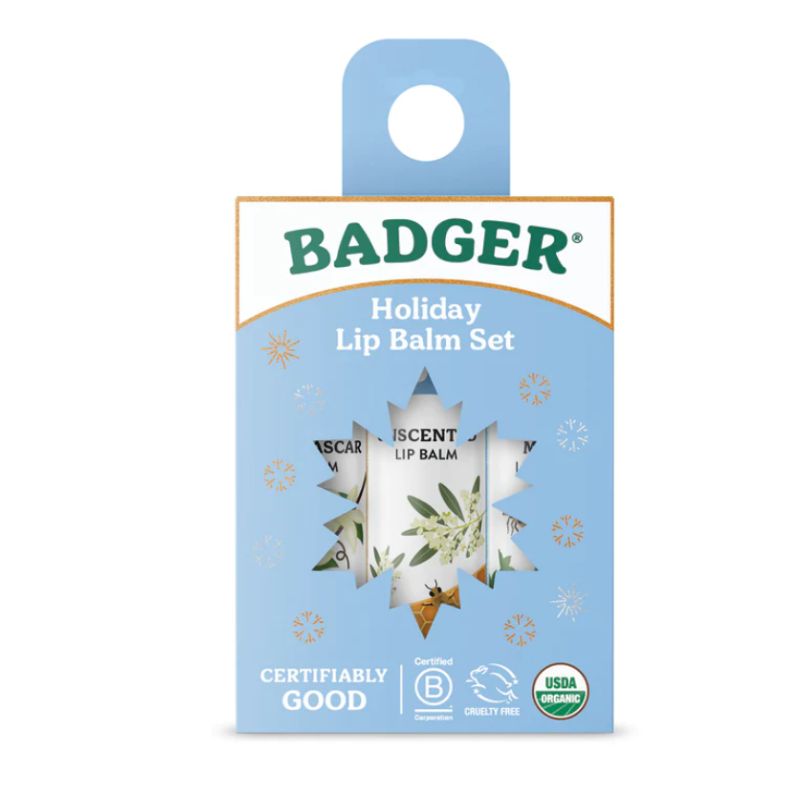 Holiday Lip Balm 3pk - Vanilla Madagascar, Unscented, Highland Mint