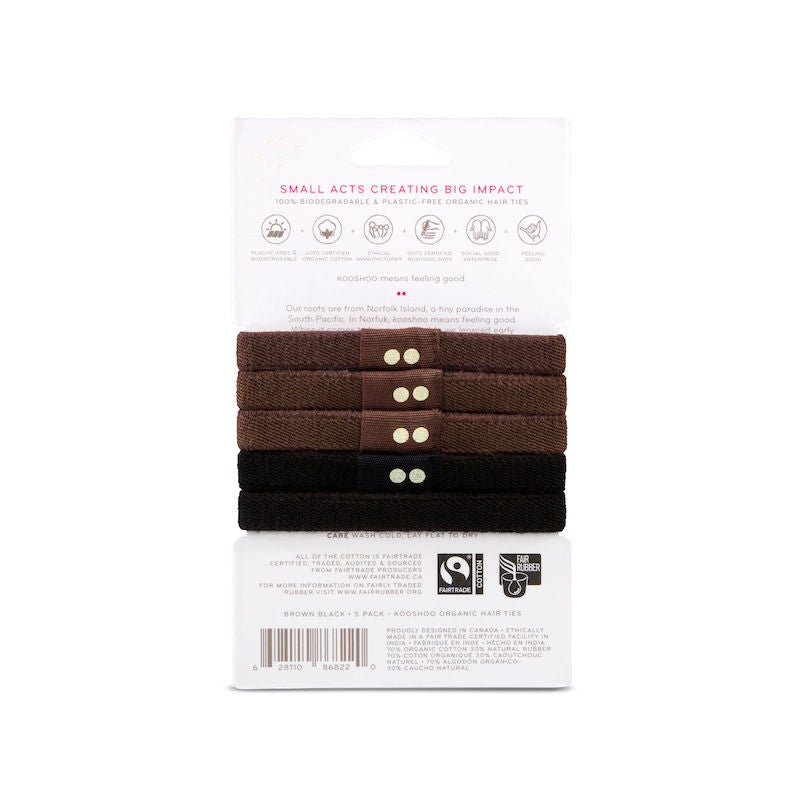 Brown + Black Organic Hair Ties