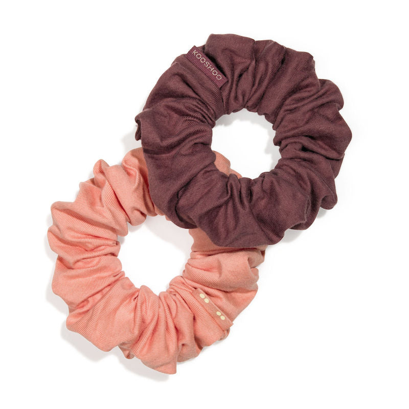 Coral Rose Organic Hair Scrunchies