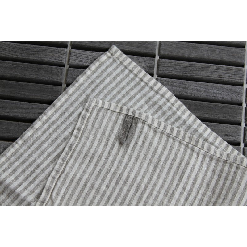 Linen Casa Kitchen Towel - Striped Heather Gray