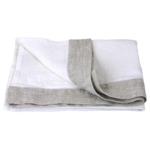 Linen Hand Towel - Medium Stonewashed - Natural Trim + Dot Hemstitch