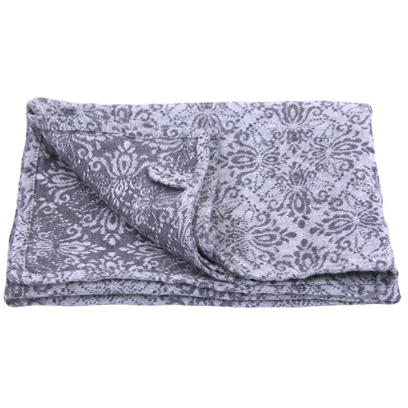 Linen Kitchen Towel - Medium Stonewashed - Grey Jacquard