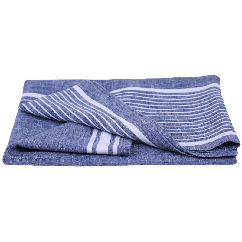 Linen Casa Kitchen Towel - White Stripes on Denim Heather Blue OUT OF STOCK!