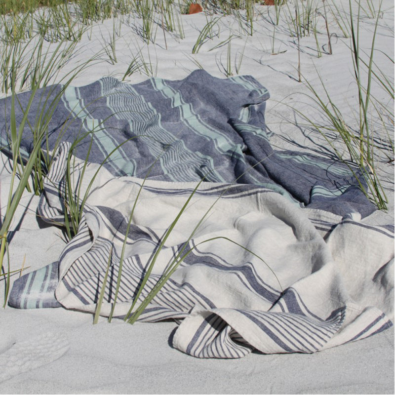 LinenCasa Linen Bath or Beach Towel - Luxury Thick Stonewashed - Heather  Grey