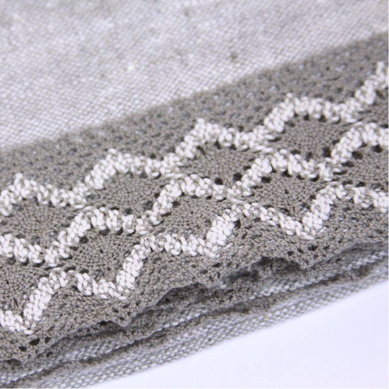 Linen Hand Towel - Luxury Thick Stonewashed - Natural Lace
